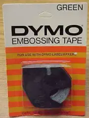 Dymo 3/8" EMBOSSING LABELING TAPE LABEL MAKER / GREEN