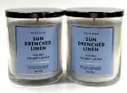 NEW 2 BATH & BODY WORKS WHITE BARN SUN DRENCHED LINEN SCENTED 1-WICK CANDLE 8 OZ
