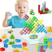 Uandhome Tetra Tower Balancing Game - 64 Pcs Stacking Blocks for Kids & Adults - Perfect for Family, Parties and Travel