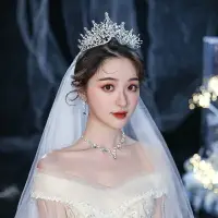 在飛比找樂天市場購物網優惠-巴洛克皇冠頭飾新娘結婚皇冠三件套婚紗配飾公主生日王冠發飾