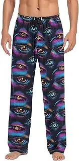 [AIXIWAWA] Mens Pajama Pants-Art Eye Pattern, Soft Sleep Lounge Pajamas Bottoms with Pockets Drawstring S