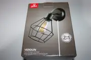Globe Verdun WALL SCONCE Matte Black Plug-In Or Hardwire 6' Clear Cord 65291 NEW
