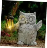 Solar Garden Statue Owl Figurine，Outdoor Garden Decor with Solar LED Lights