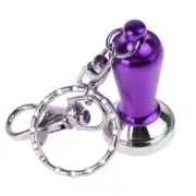 New Mini Coffee Geek Barista Cafe Gift Espresso Purple Heavy Duty Tamper Keyring