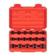 TEKTON Impact Socket Set 1/2" Drive 12-Point Metric 8mm - 24mm w/ Case (17-Pcs)