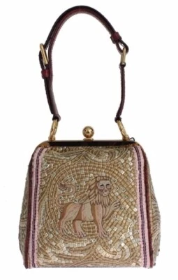 Dolce Gabbana Agata sequin Emroidered Lion RunWay bag