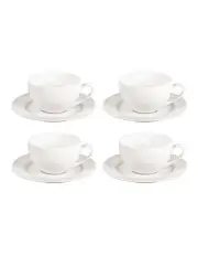 [Shervin Verkil] Prominence 4-piece Cup & Saucer Set White