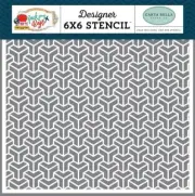 Carta Bella TRAVEL FAR Designer 6x6 Stencil 'Pack Your Bags' Geometric Design