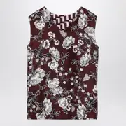 [MAX MARA TIMELESS] Reversible Patterned Silk Camisole Top 44 IT Purple
