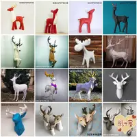 在飛比找蝦皮購物優惠-摺紙模型 手工模型玩具 鹿 動物紙模型 家居壁掛牆飾 動物模
