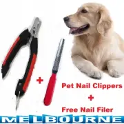 Pet Large & Small Nail Clipper Cutter w/ Filer Scissor Grooming Dog Cat Toe Claw