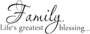 Yitexin Family Life's Greatest Blessing Vinyl Wall Decal, Removable Stickers for Home Art Decor, Inspirational Quote Saying for Living Room Bedroom, 22 x 8.3