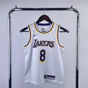 KOBE BRYANT #8 YOUTH M & L 2 x LA LAKERS WHITE JERSEY BASKETBALL Add on
