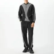 INCERUN Mens Athletic Color-Block Patchwork Two Pieces Outfit Fashion Sports Two-piece Suits Top Pant Casual Set