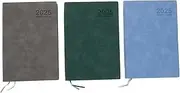 WEKADRIN 3pcs Daily Planner Notebook Portable Management Notepad with PU Hard Cover for Scheduling Office School