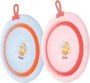 CHICAMPERA 2Pcs Washing Basin Collapsible Face Bathtub Durable Portable Foot Basin for Newborns and Easy Clean for Home and Travel