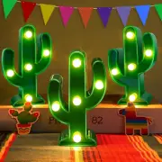 3 Piece Cactus Decor LED Cactus Light Cinco De Mayo Decorations, Fiesta Mexican