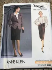 VOGUE AMERICAN DESIGNER #1931 - ANNE KLEIN - LADIES JACKET-SKIRT PATTERN 8 FF