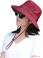 [AZIDWERYQ] Women's Outdoor Sun Hat Visor Summer Folding Wide Brim Beach Fisherman Hat Sun hat