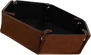 ERINGOGO Pu Leather Dice Storage Box Collapsible Desktop Tray Mobile Phone Watch Key Organizer and Stylish