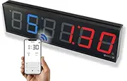Flex Timer - Gym Edition - Bluetooth App-Controlled Wall Mounted 23" LED Gym Clock with Large 4.0" Digits for CrossFit, Tabata, HIIT, EMOM, MMA, Boxing, Interval Training, Circuits, Workouts