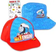 [THOMAS & FRIENDS] 2 Pack Thomas the Train Hats for Boys, Kids - Bundle Baseball Cap and Bucket Hat for Kids Plus Stickers | Thomas the Train Headwear, Accessories