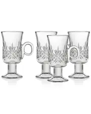Godinger Set of 4 Dublin Crystal Irish Coffee Mugs