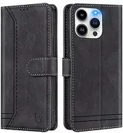 [GoodcAcy] Mobile Phone Case Compatible with Samsung Galaxy S24 Plus Leather Folding Protective Case Wallet Cover Flip Case for Samsung Galaxy S24 Plus Flip Case Black