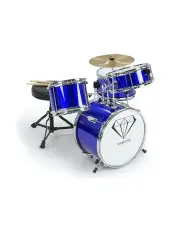 [Klika] Childrens kids4 Piece Blue Diamond Drum Kit Set Musical Instrument