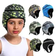 Kids Soccer Football Goalkeeper Helmet Scrum Cap HeadGuard Roller Protector Hat