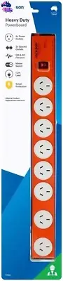8 Outlet Heavy Duty Surge Powerboard