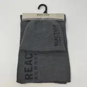 Kenneth Cole Reaction Men's Beanie and Wrap Scarf 2 pc Set Grey One Size