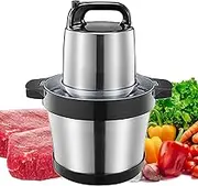 Stainless Steel Electric Food Processor 6l with 4 Blades - Countertop Chopper, Meat Grinder and Mincer for Nuts, Fruits and Spices - Food Grade Bowl for Kitchen, Meat, Vegetables, Onion, Garlic