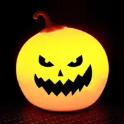 Halloween Decor Silicone Night Light, Pumpkin Lantern Halloween USB Colorful Charging Light Holiday Night Light