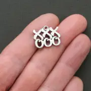 BULK 30 Love Charms Antique Silver Tone XXXOOO - SC1799