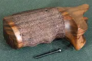 Smith & Wesson Grip for N Round Frame Revolver stippled walnut.