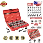 Durable 27-Piece Bolt Extractor Kit with Hex Head Multi-Spline | Portable Design