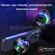Mini Bluetooth Speaker Magnetic Suction Music Player RGB Light Phone Holder