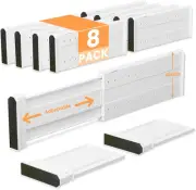 8 Pack Drawer Dividers for Clothes Adjustable Drawer Dividers 4" High Expandable