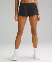 Lululemon Size 14 Black Hotty Hot Low-Rise Lined Short 2.5", NWT, $68