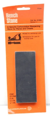 RARE Vtg CARBORUNDUM Sharpening Bench Stone No.61609 For Planes/Chisels 5x2" NOS