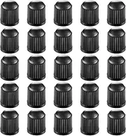 25 PCS Tire Valve Caps Black Plastic Tire Stem Caps for Cars SUVs Bike and Bicycle Trucks Motorcycles Heavy-Duty Airtight Seal Screw-On Easy Grip Use