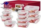 Boroseal 10 Piece Glass Food Storage Set | Mixed Size Containers with Lids Airti