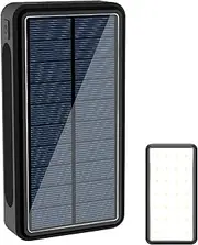 Derwrtup Solar Charger for Cell Phone - Portable Phone Charger Solar-Operated,20000mAh Battery, Support 4 Electronics Equipment for Adults Teens Men Women Students Commuting