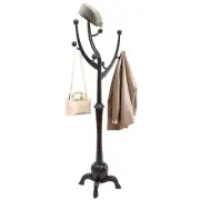 Wooden Freestanding Clothes Rack Bedroom Hat Coat Rack Tree Stand Hanger 8 Hooks