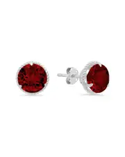 MaxColor 14K 3.40 ct. tw. Garnet Halo Studs