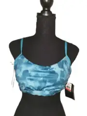NWT! Nike Cloud-Dye Strappy Crossback Bikini Swim Top NESSB294 L Aquamarine