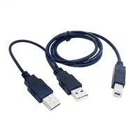 Dual USB 2.0 Male to Standard B Male Y Cable 80cm for Printer & Scanner & External Hard Disk Drive CableCC