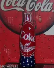 2014 WORLD OF COCA COLA AMERICANA PATRIOTIC WRAPPED 8 OZ COCA COLA BOTTLE NEW