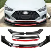For Hyundai Veloster 12-21 Front Bumper Lip Splitter Diffuser Glossy Black & Red